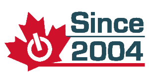 "Since 2004" Logo with maple leaf depicts Aidrow's status.